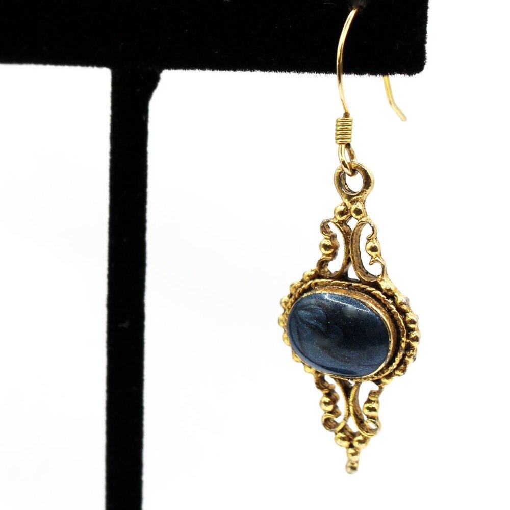 Women’s Earrings Classic‎ Pierced Blue Bronze Tone